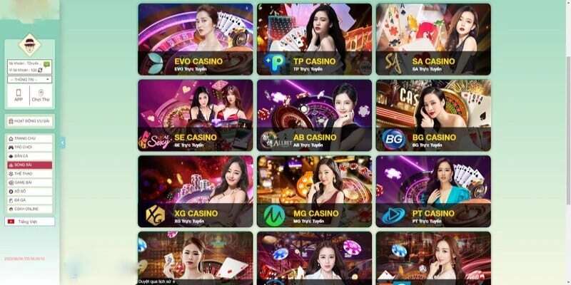 Sảnh casino với nhiều ván chơi độc đáo cùng Dealer xinh đẹp 